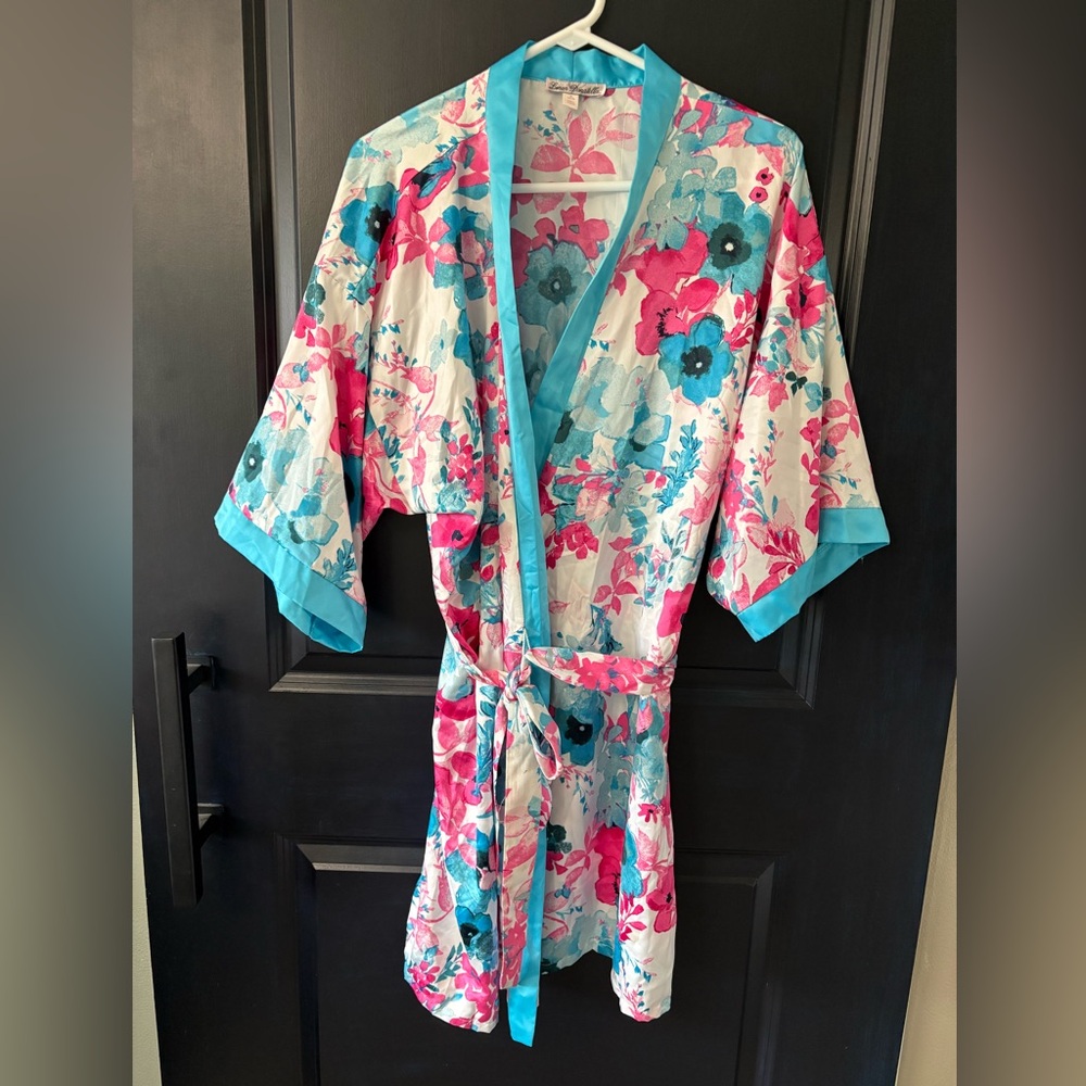 Linea Donatella Floral Robe Pink Blue White XL
